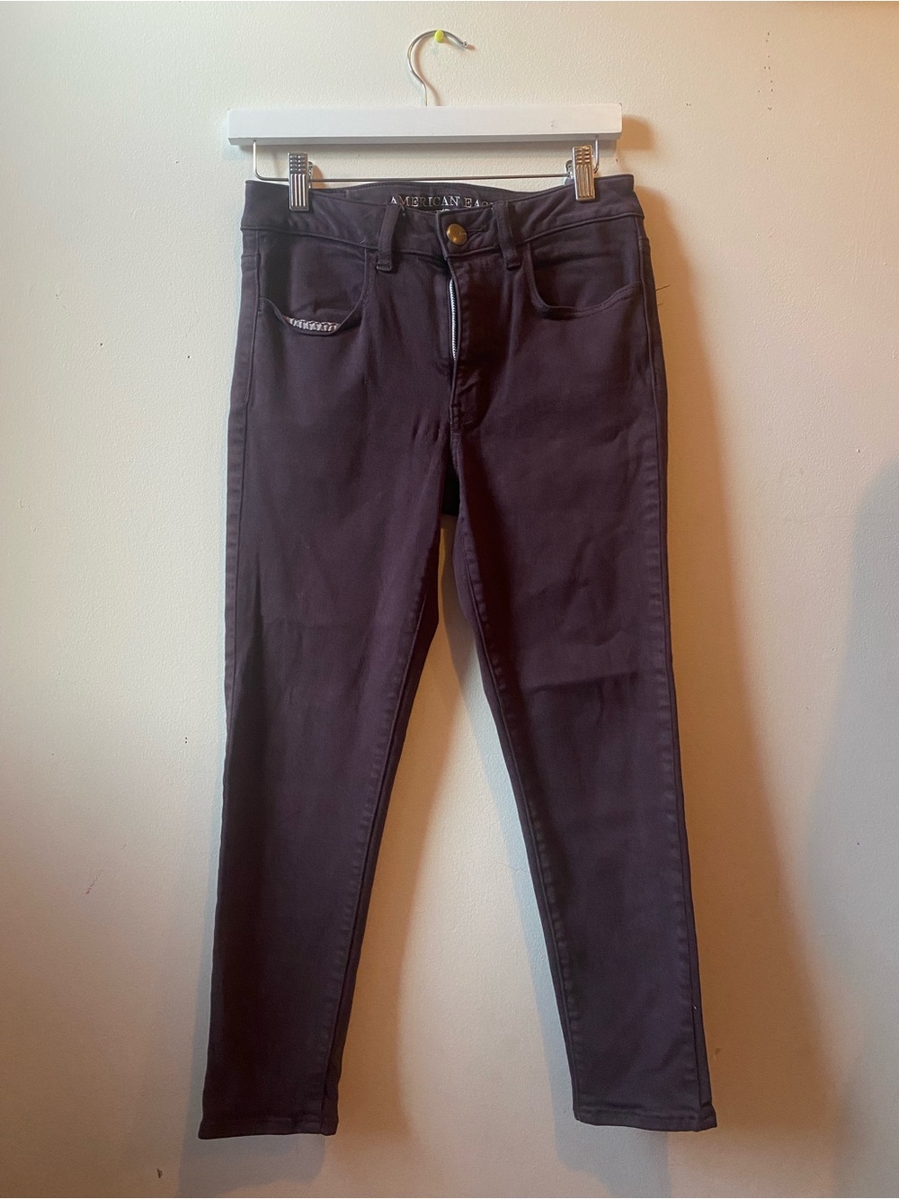 American Eagle Outfitters Women's Dark Purple Hi-Rise Jegging Crop